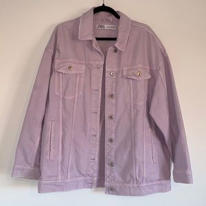 Unisex Zara Denim Jacket in Lavender XL